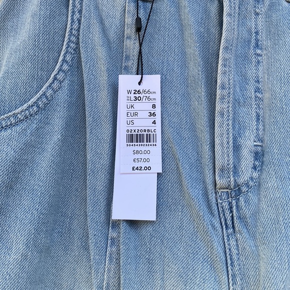 NWT Topshop Lightwash Wide Leg Jeans - Picture 3 of 5